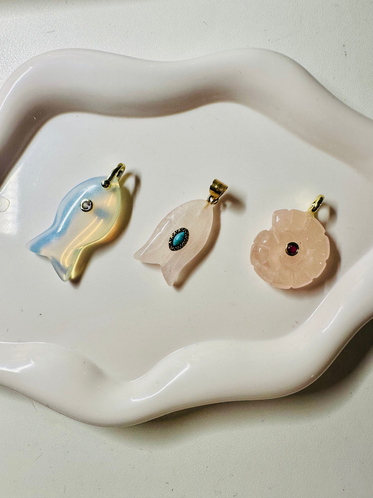 Ciondolo Ammonite Quarzo Rosa