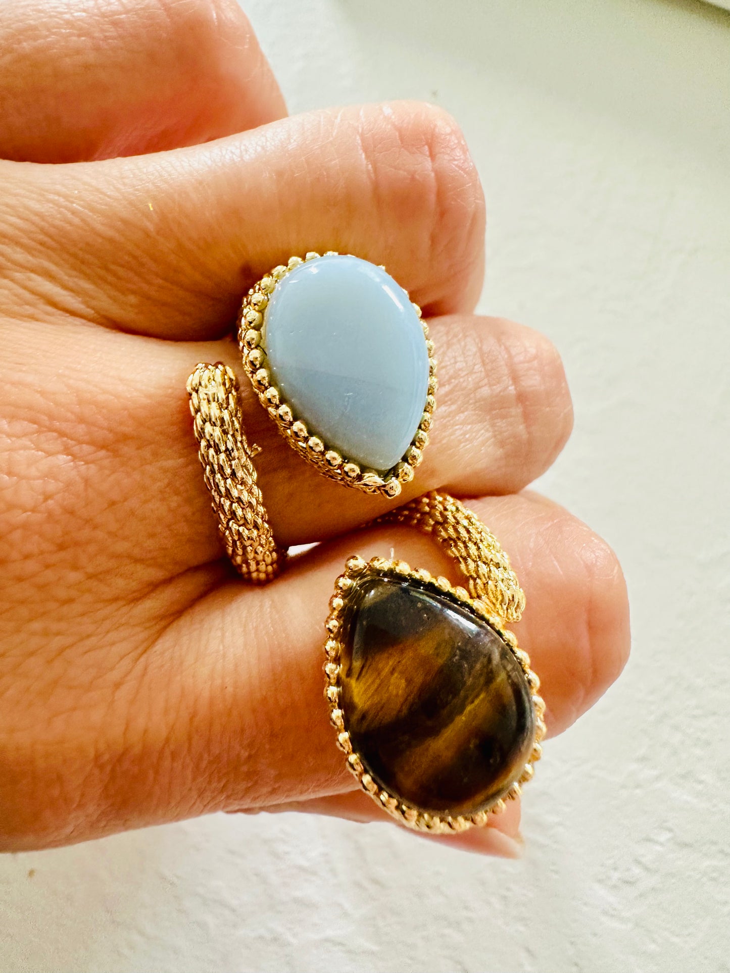 Anello Serpente occhio di tigre