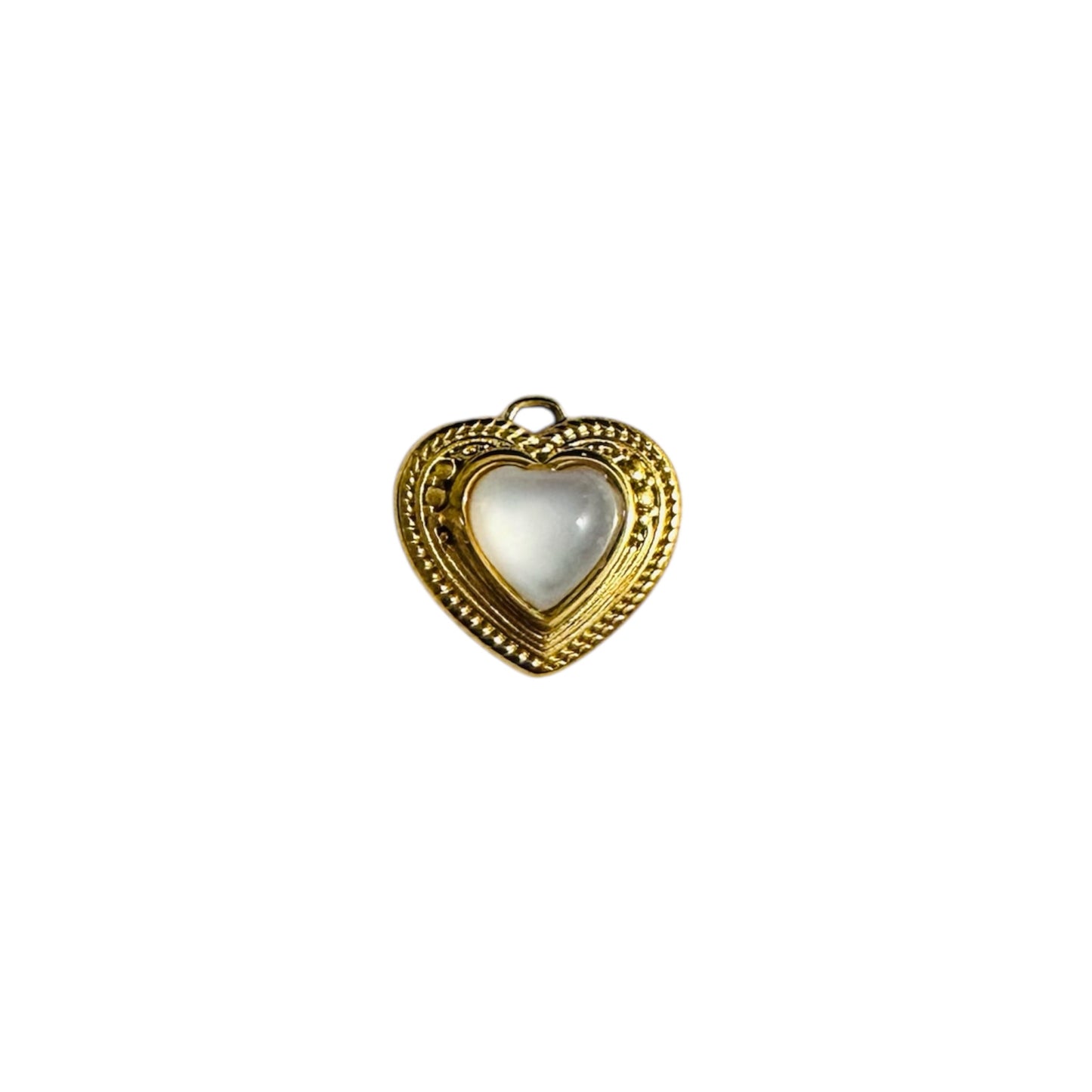 Ciondolo cuore madreperla bombato