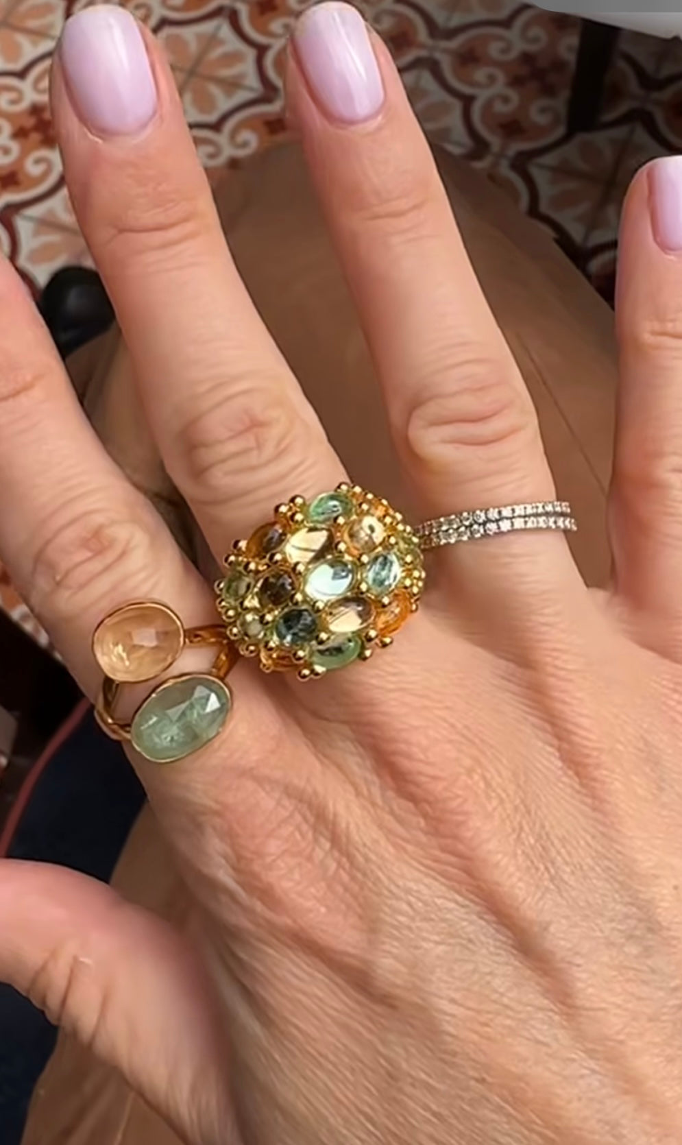 Anello citrino & peridoto