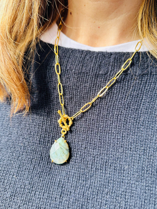 Collana Goccia Labradorite