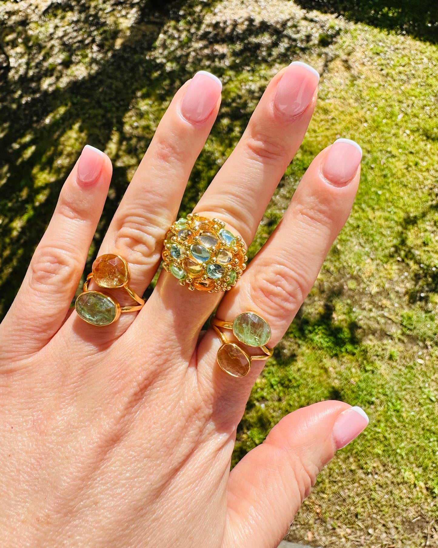 Anello citrino & peridoto