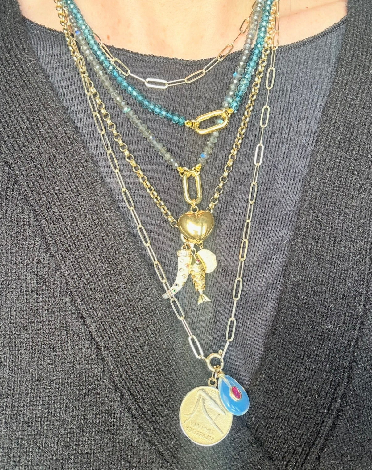 Collana Bianca  Topazio Blu London