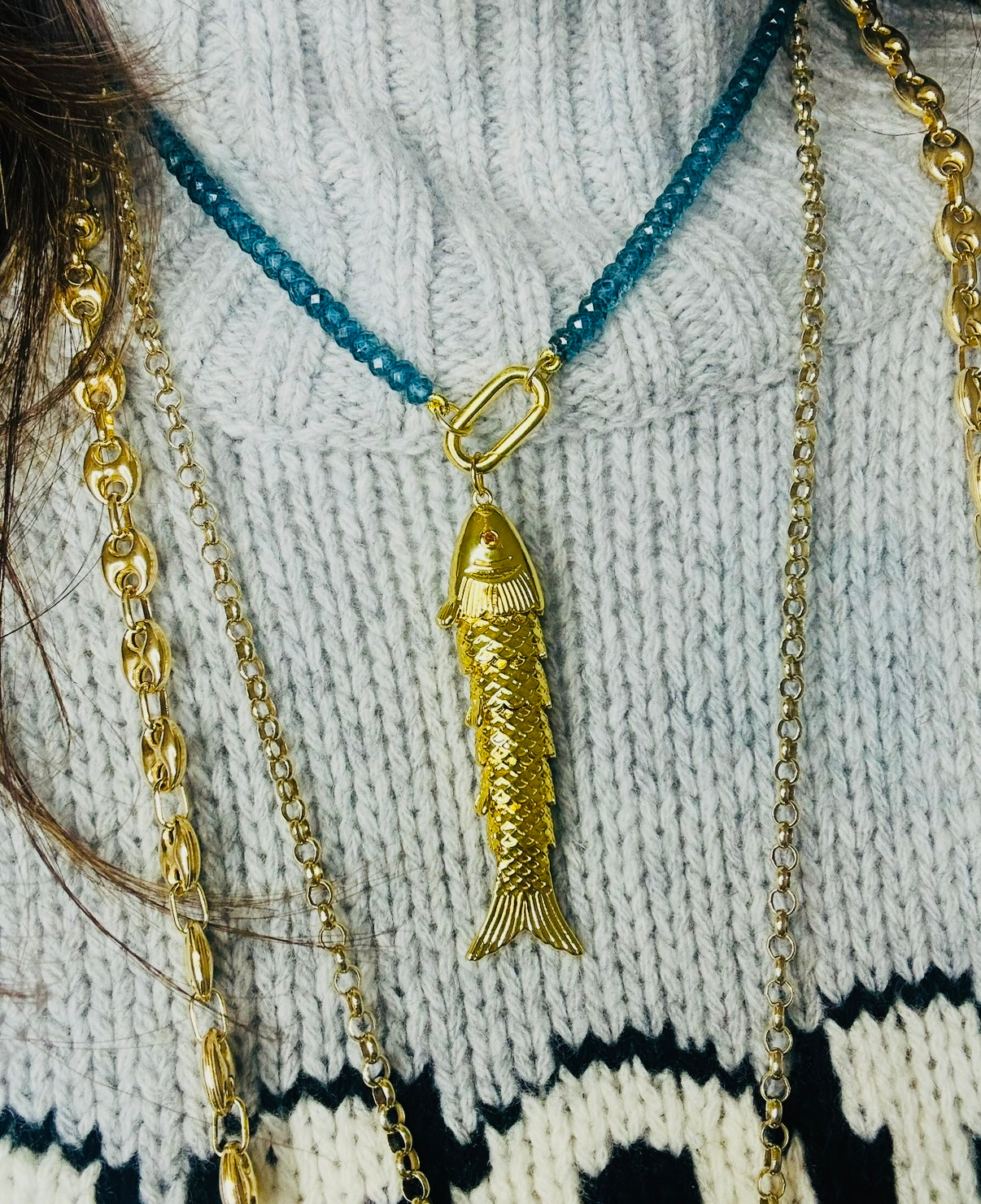 Collana Bianca  Topazio Blu London