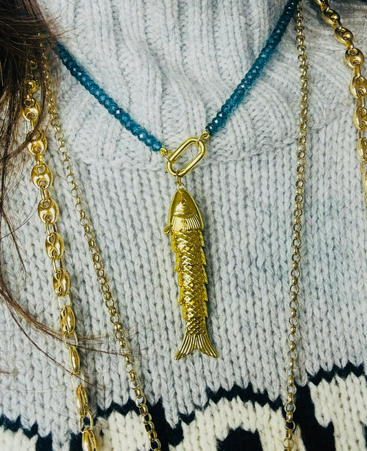 Collana Bianca  Topazio Blu London