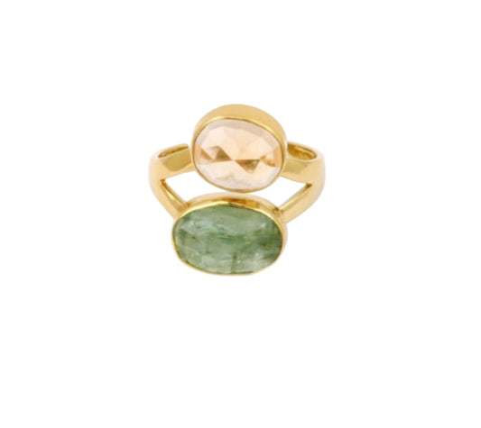 Anello citrino & peridoto