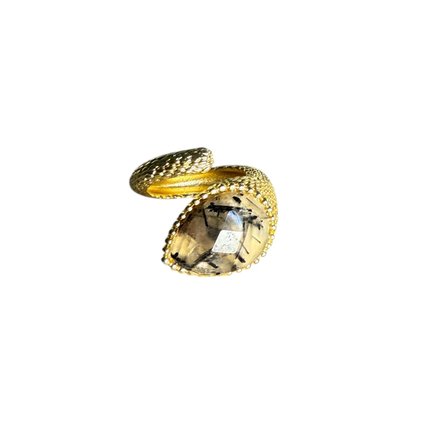 Anello Serpente Quarzo Rutilato