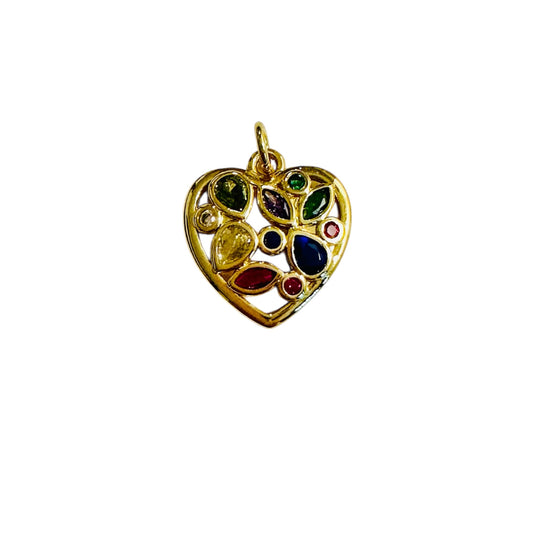 Ciondolo cuoricino pietre colorate