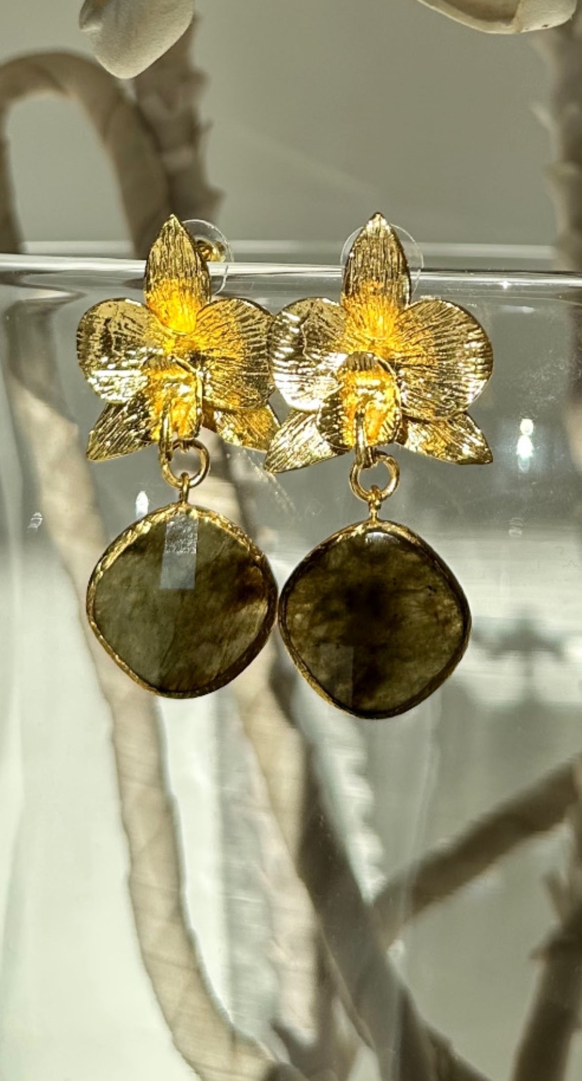 Orecchini Flower Labradorite