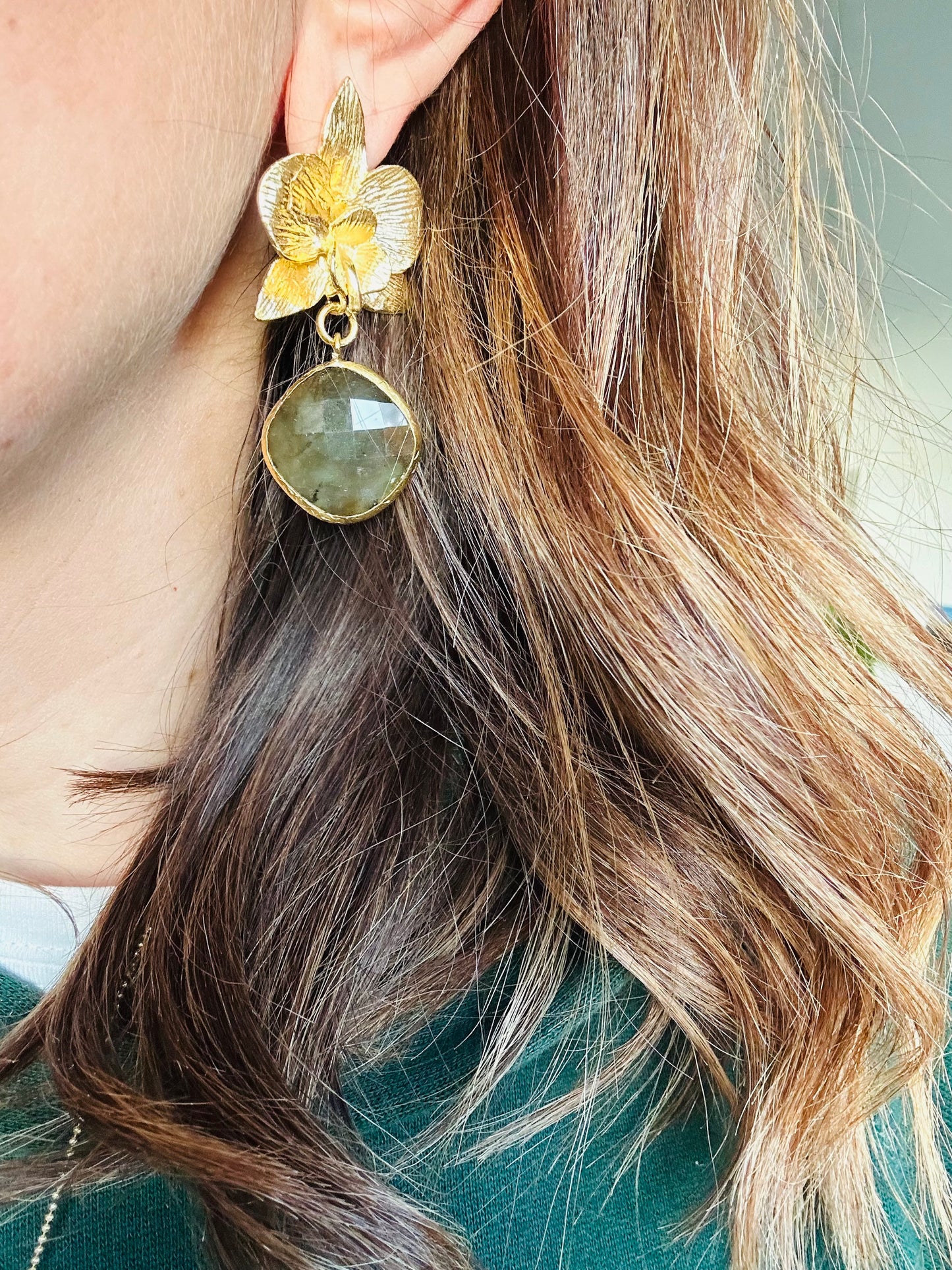 Orecchini Flower Labradorite