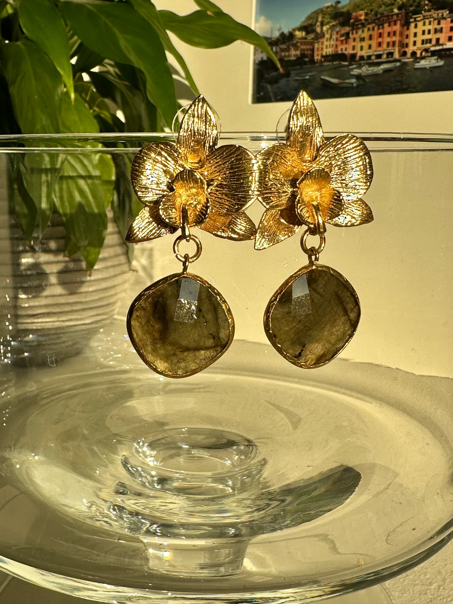 Orecchini Flower Labradorite